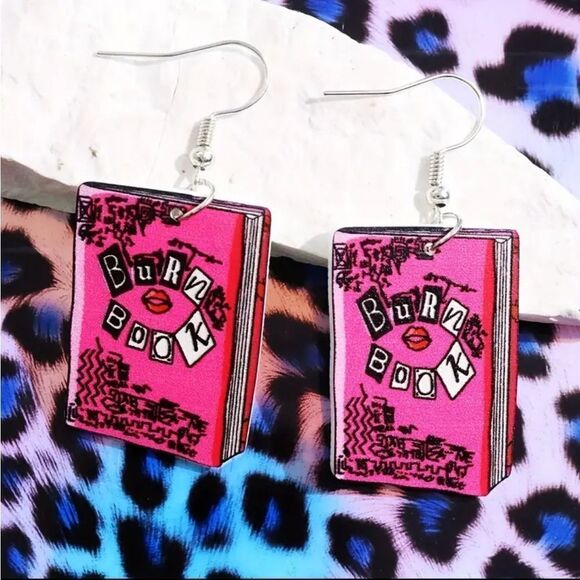 3 for $26 -  Mean Girls Burn Book Earrings - Picture 4 of 5